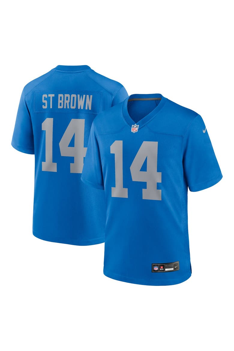 Men's Nike Amon-Ra St. Brown  Blue Detroit Lions Alternate Game Jersey, Main, color, Blue