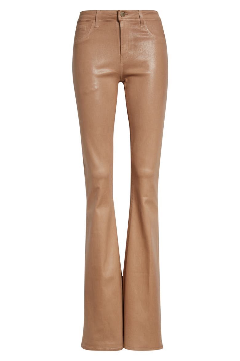 Marty Coated High Waist Flare Leg Jeans, Alternate, color, CAPPUCCINO COATED