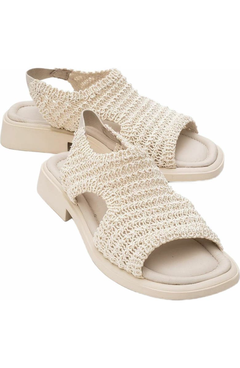 Forever & Always Shoes Weave Leather Woven Sandal, Main, color, Beige Leather