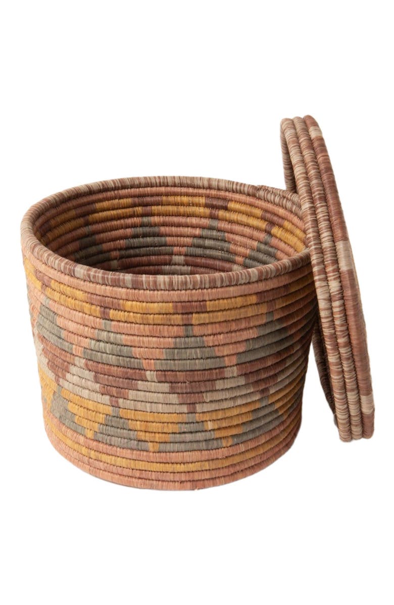 Maadili Collective Blossom Lidded Basket, Alternate, color, Natural