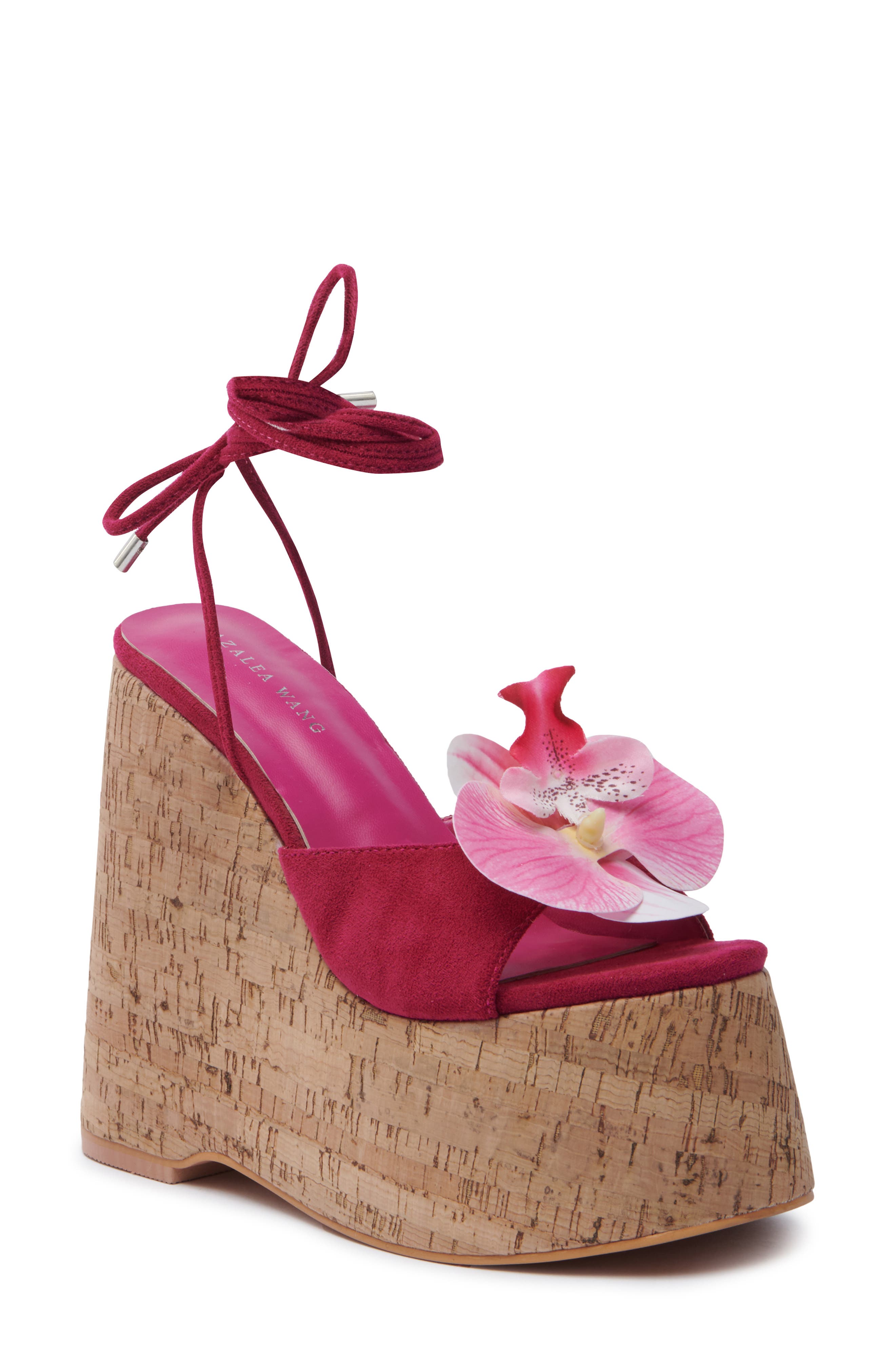 AZALEA WANG Daleyza Ankle Wrap Platform Wedge Sandal, Main, color, 