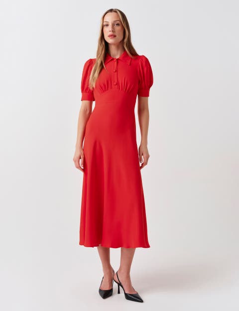 Wilma Collared Midi Shirt Dress