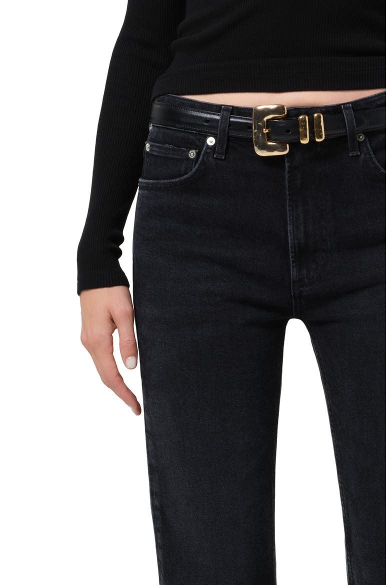 Zurie High Waist Straight Leg Jeans, Alternate, color, WILLOW BLACK