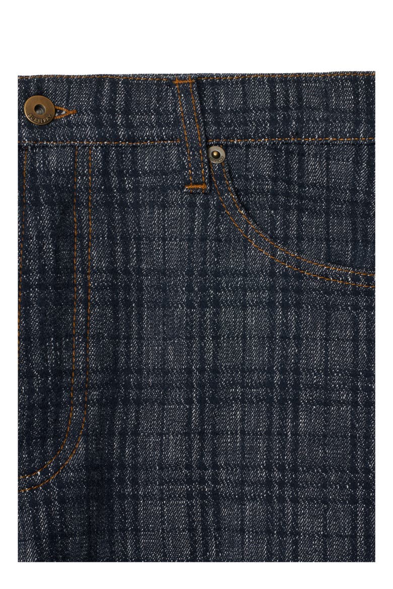 Loose Check Denim Jeans, Alternate, color, Indigo blue