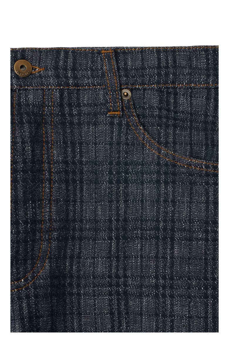 Burberry Loose Check Denim Jeans, Alternate, color,