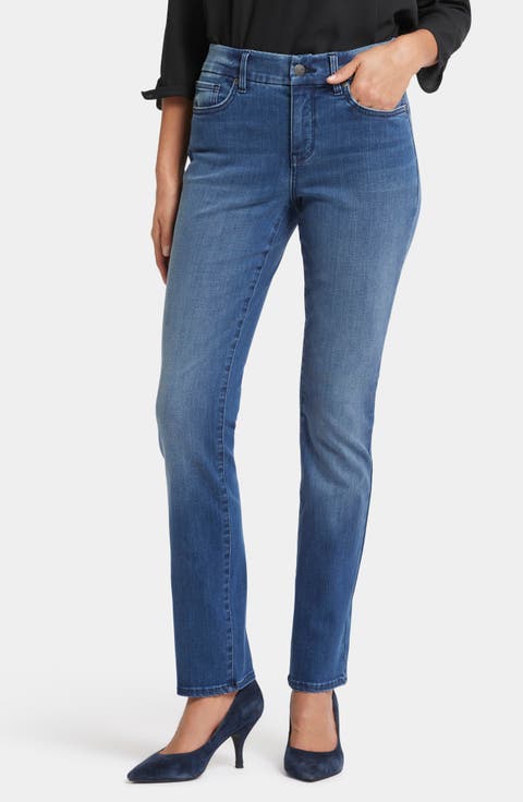 Sheri High Waist Slim Straight Jeans (Petite)