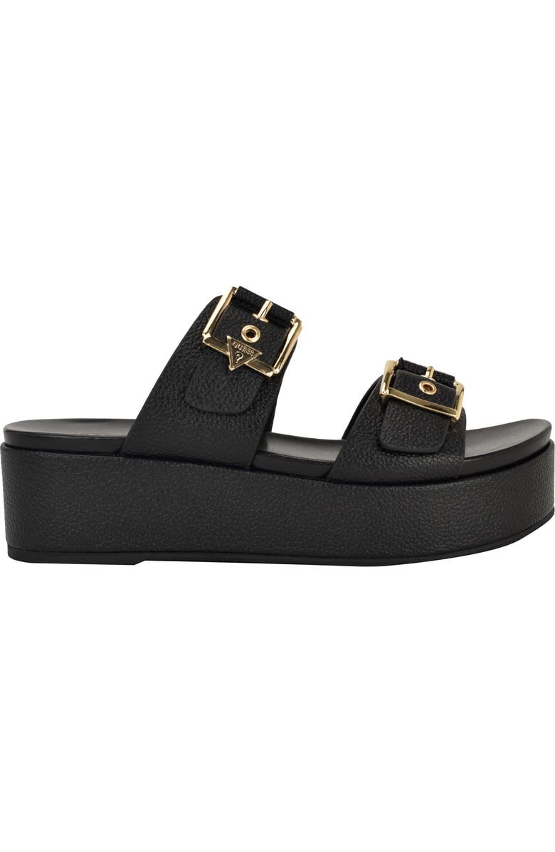 GUESS Platform Slide Sandal, Alternate, color, Black