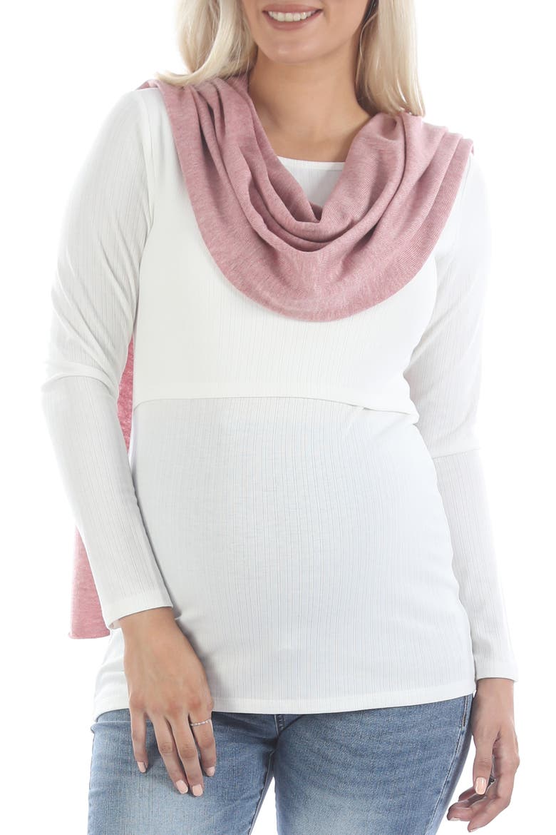 Luxury Nursing Poncho/Scarf, Alternate, color, RASPBERRY