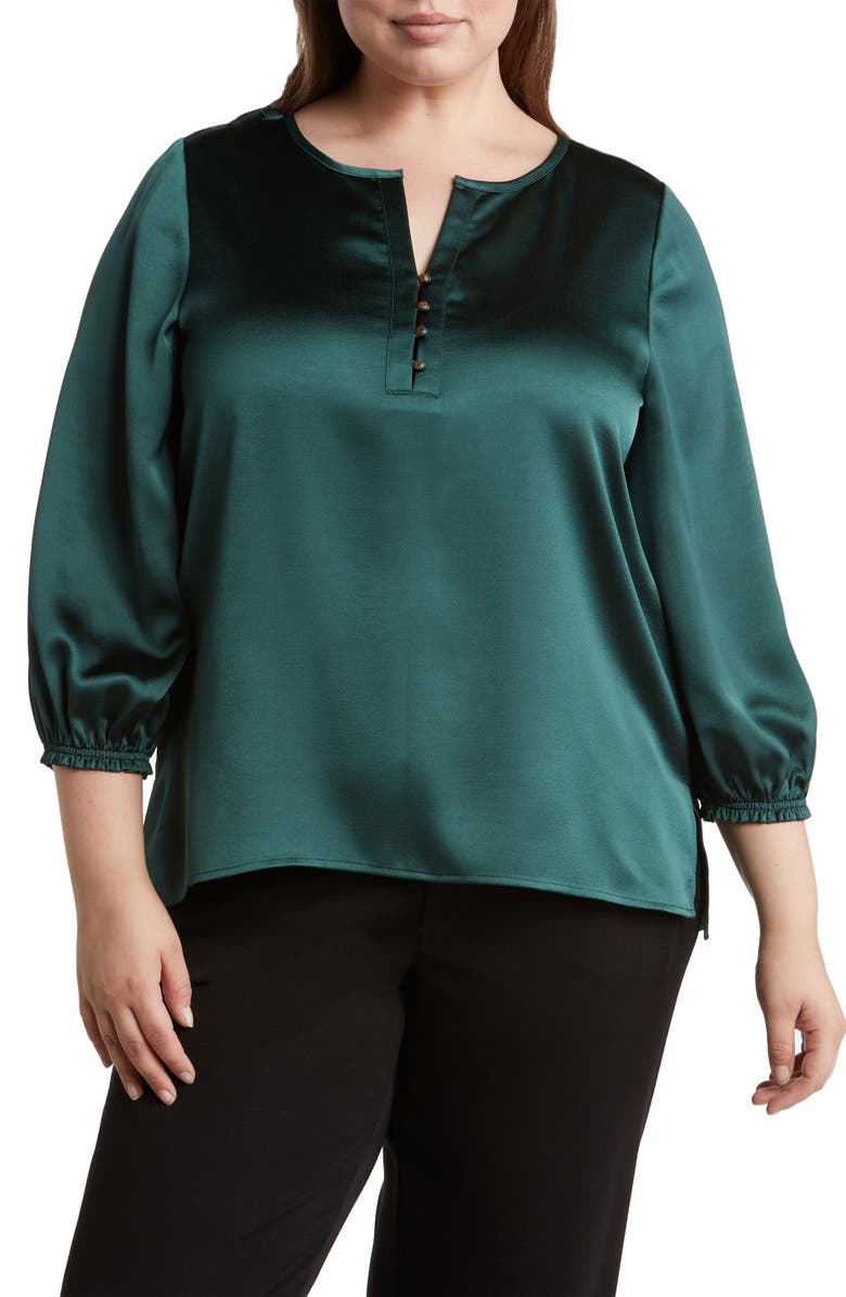 Wit & Wisdom Satin Balloon Sleeve Blouse, Main, color, 