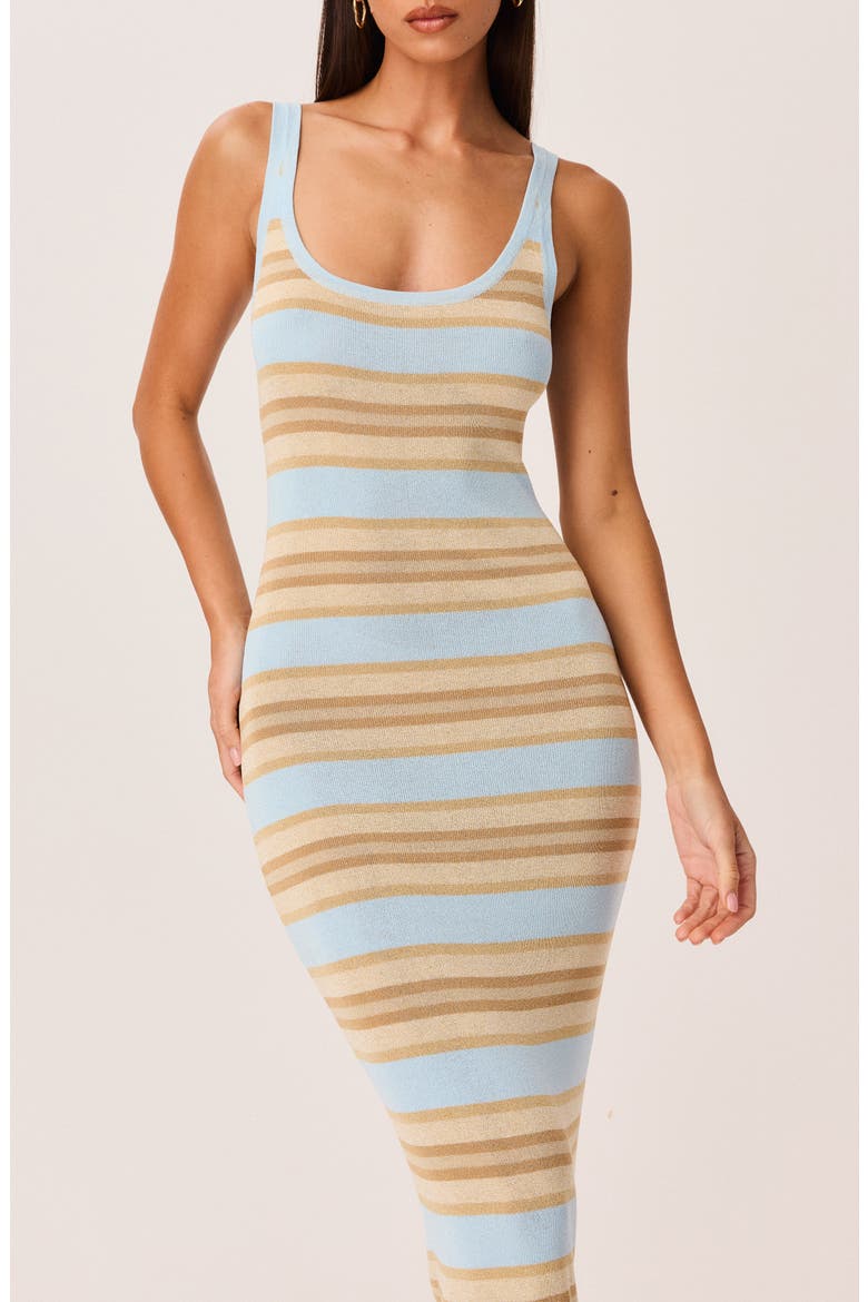 Malina Shimmer Maxi Dress, Alternate, color, BLUE STRIPE