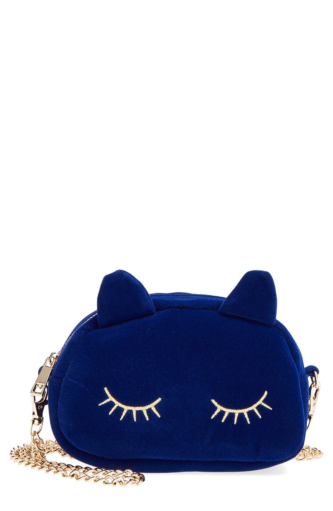'Mini Cat' Convertible Crossbody Bag, Main, color, BLUE