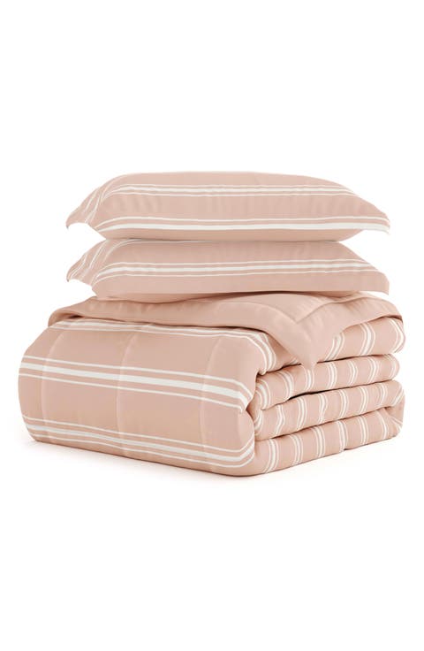 Premium Ultra Soft Soft Stripe Reversible Down-Alternative Comforter
