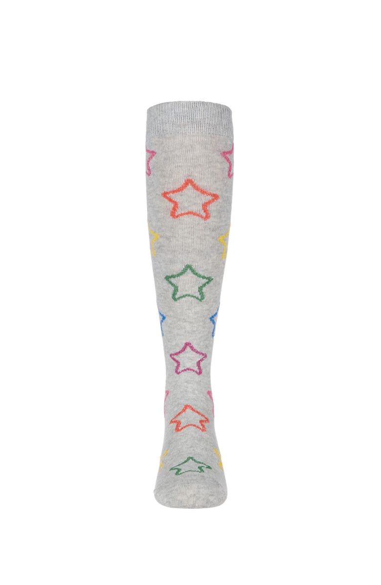 MeMoi Star Shine Knee-High Socks, Alternate, color, Lt Gray Heather