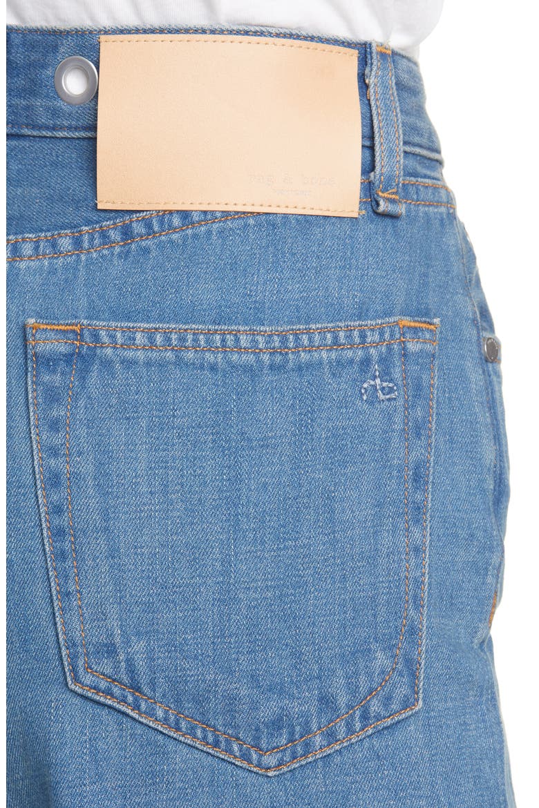 Ruth Super High Waist Raw Crop Wide Leg Jeans, Alternate, color, MAZIE