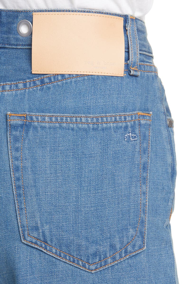 rag & bone Ruth Super High Waist Raw Crop Wide Leg Jeans, Alternate, color,