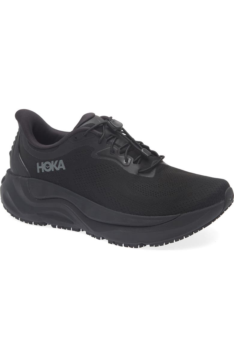 HOKA Arahi Waterproof Running Sneaker, Main, color, Black / Black