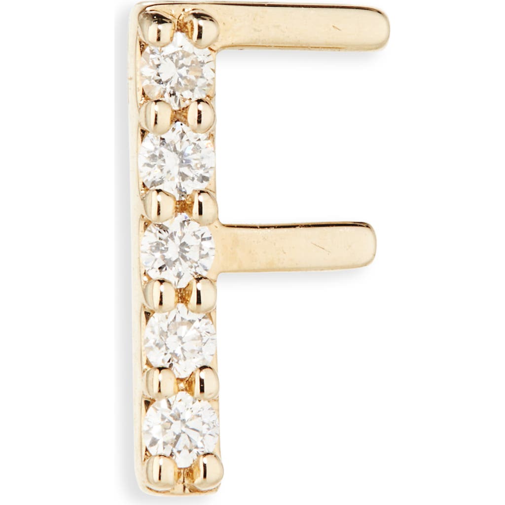 Lana 14k Gold Diamond Initial Single Stud Earring In Gold