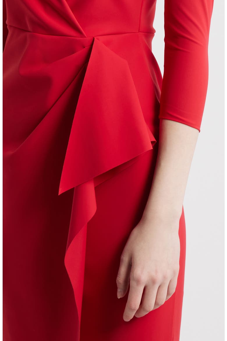 Zuhur Pleated Cocktail Sheath Dress, Alternate, color, RUBY
