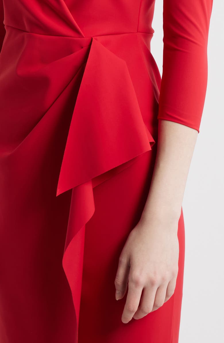 Chiara Boni La Petite Robe Zuhur Pleated Cocktail Sheath Dress, Alternate, color, Ruby