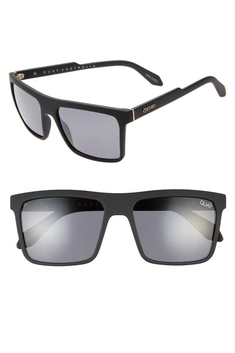 Australia Let It Run 57mm Polarized Sunglasses, Main, color, MATTE BLACK/ SMOKE