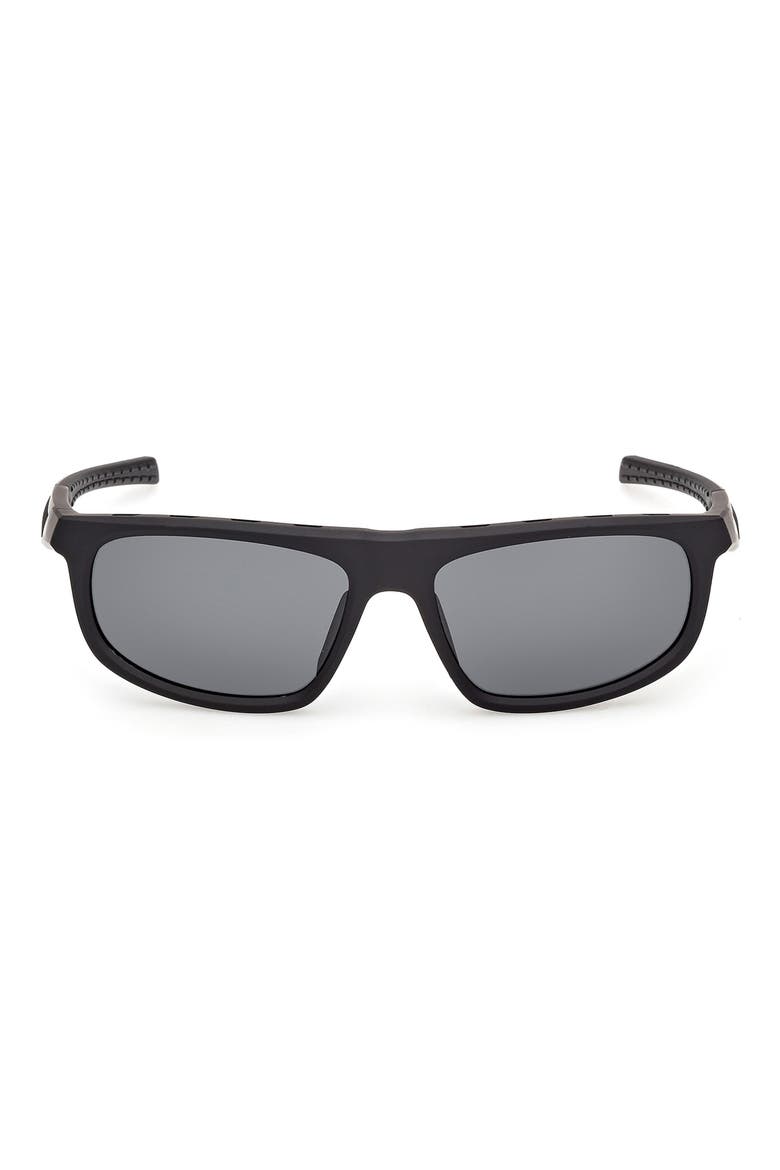 56mm Geometric Sunglasses, Main, color, MATTE BLACK / SMOKE