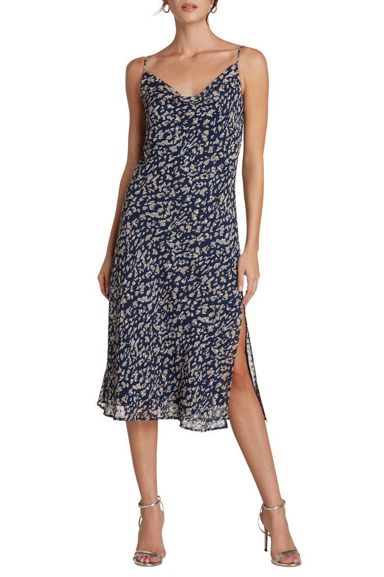 Amelie Animal Print Minidress, Main, color, MIDNIGHT