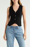 Madden Girl V-Neck Ribbed Sweater Vest