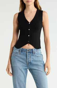 V-Neck Ribbed Sweater Vest