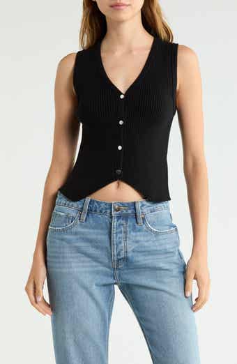 V-Neck Ribbed Sweater Vest