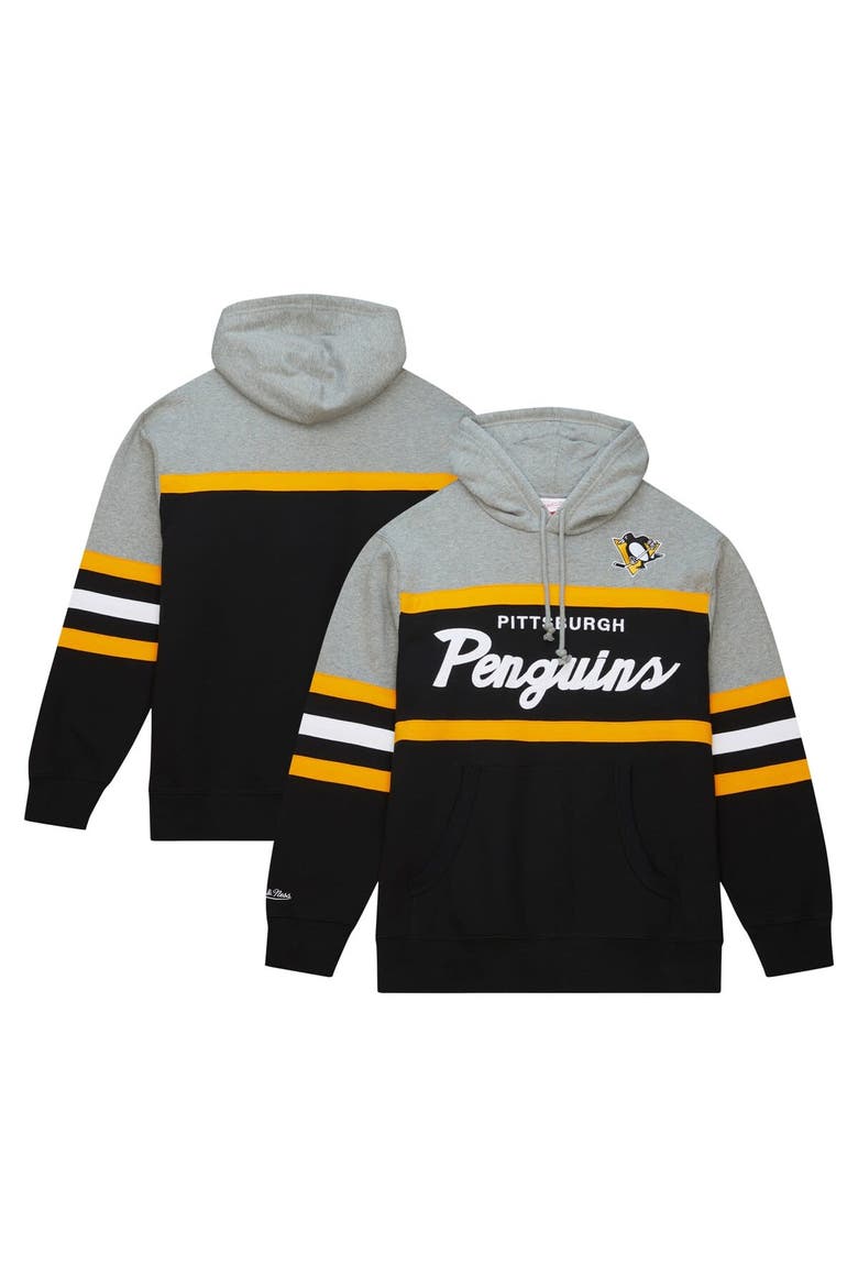 Men's Mitchell & Ness Black/Gray Pittsburgh Penguins Head Coach Pullover Hoodie, Main, color, Black