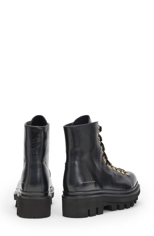 Allsaints Wanda Genuine Shearling Lug Sole Combat Boot In Multi