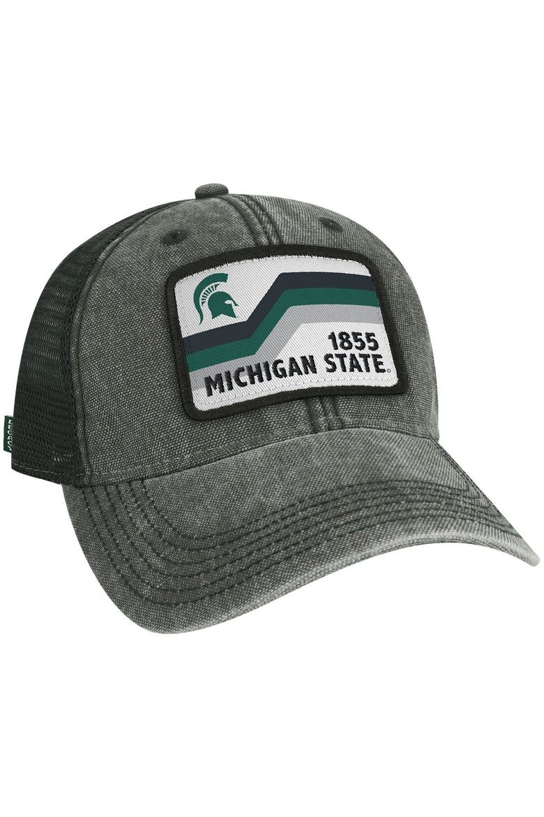 Men's Black Michigan State Spartans Sun & Bars Dashboard Trucker Snapback Hat, Alternate, color, Black