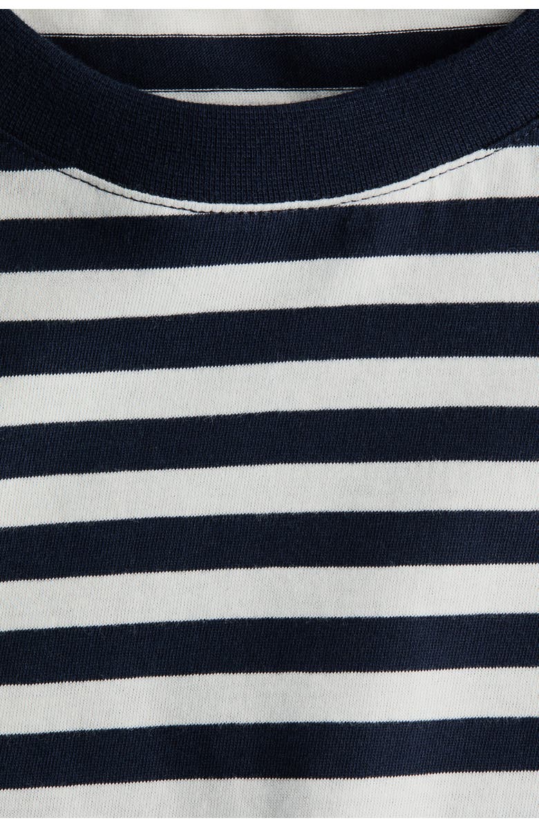 H&M Mama Cotton T-shirt, Alternate, color, White/Navy Blue Striped