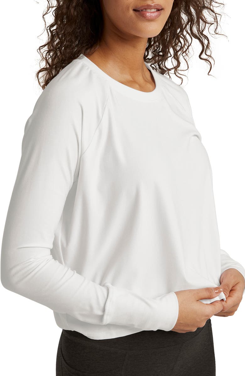 Beyond Yoga Featherweight Long Sleeve T-Shirt, Alternate, color, Cloud White