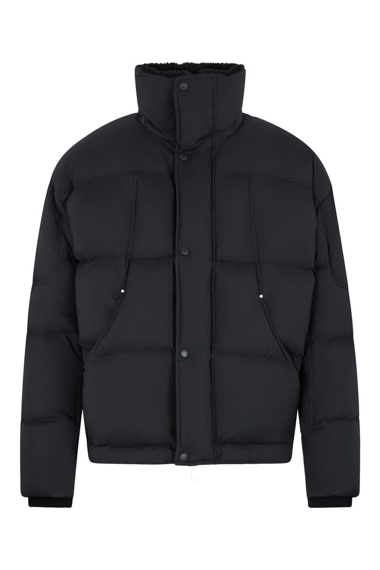 Everest Fleece Collar Down Puffer Jacket, Alternate, color, BLACK