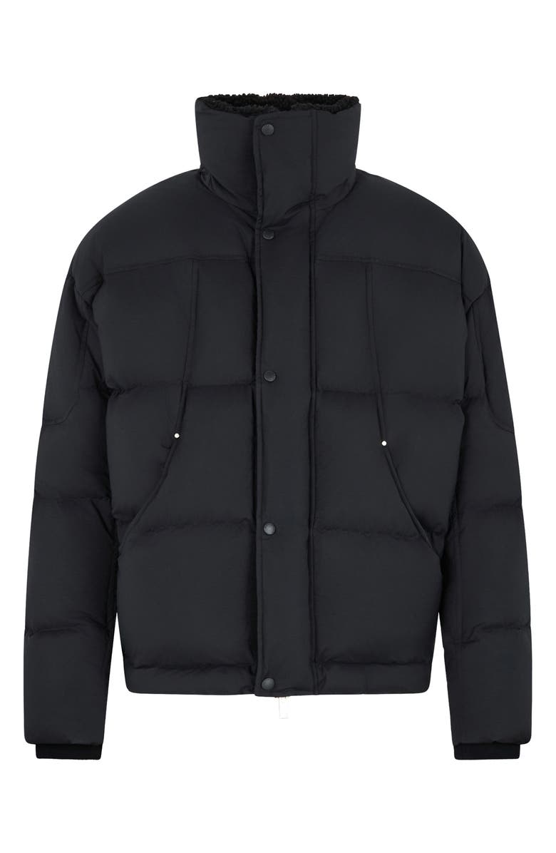 Moose Knuckles Everest Fleece Collar Down Puffer Jacket, Alternate, color, Black