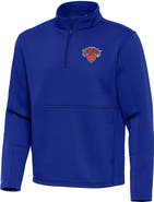 ANTIGUA Men's Antigua Blue New York Knicks  Twist Quarter-Zip Pullover Top