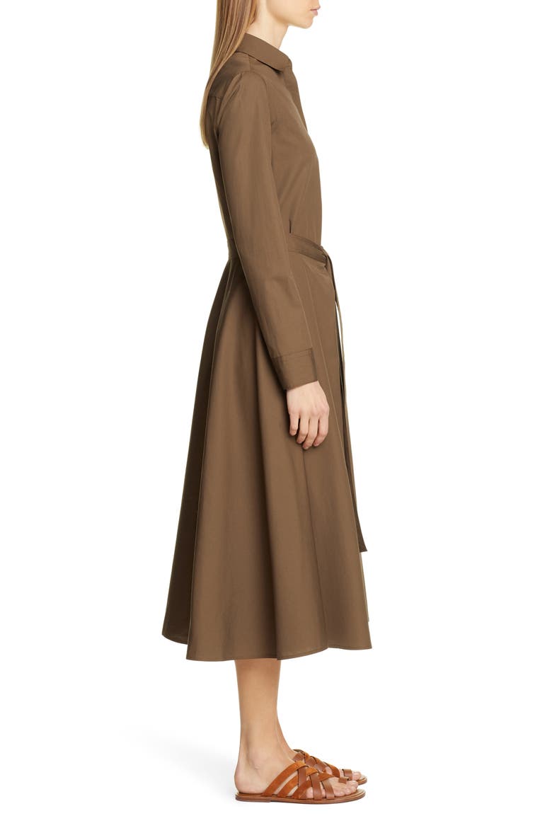 Apron Wrap Cotton Shirtdress, Alternate, color, LODEN