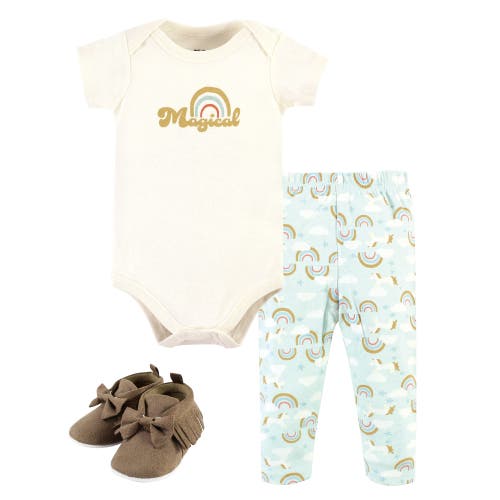 Hudson Baby Soft Cotton Collection Bodysuit, Pants, And Footwear Collection In Blue