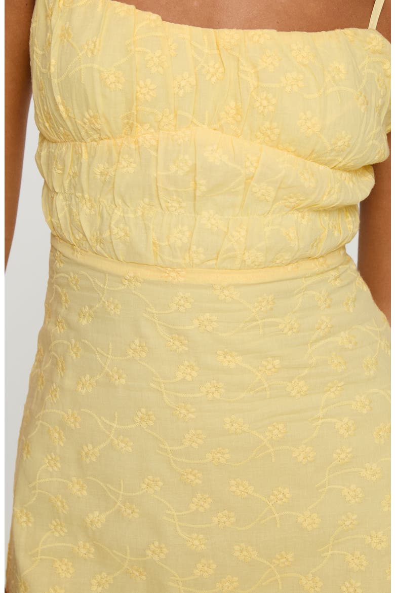 Lucius Floral Embroidered Minidress, Alternate, color, YELLOW