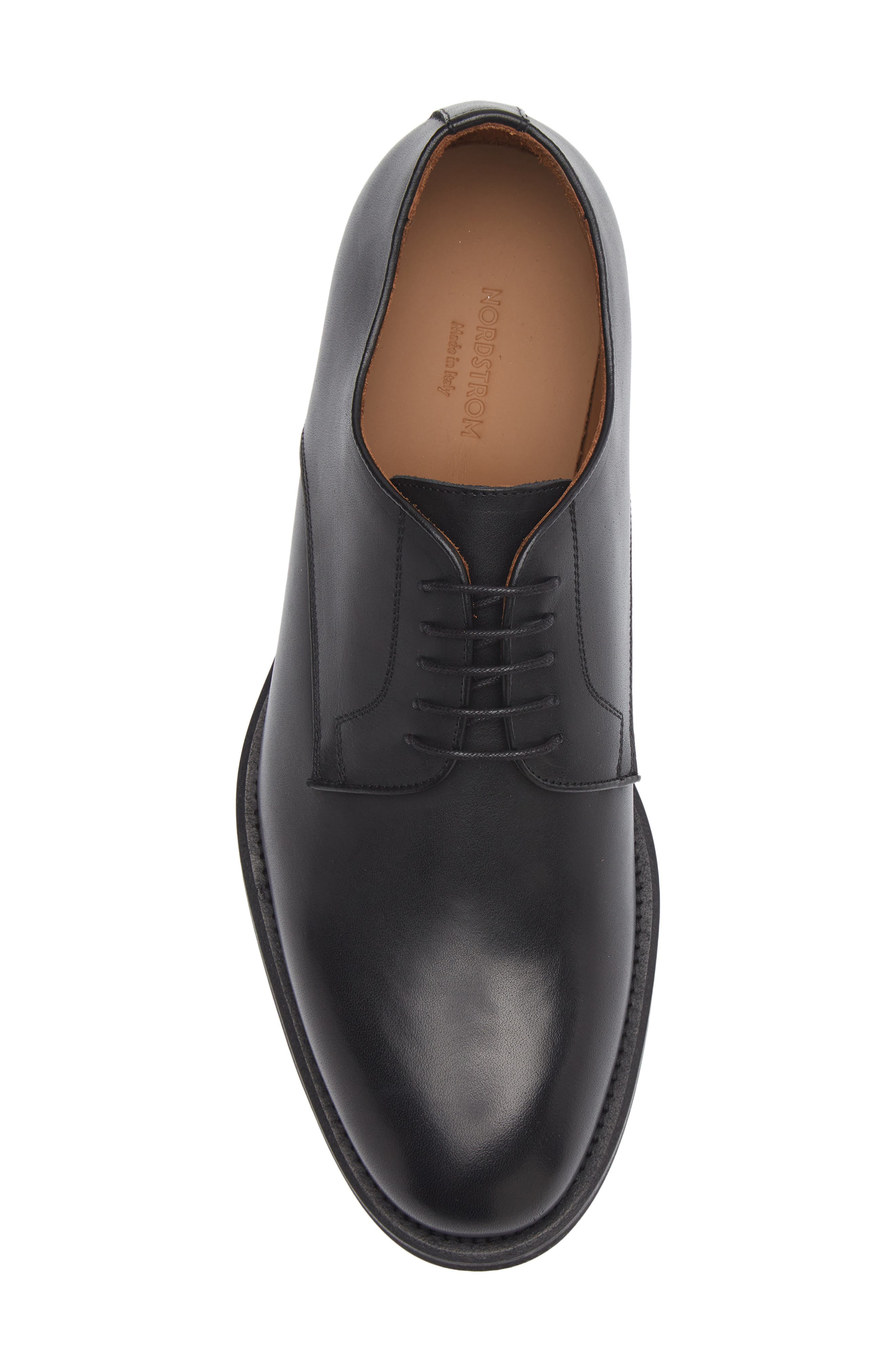 Italian Collection Collodi Plain Toe Blucher Derby, Alternate, color, BLACK SMOOTH LEATHER