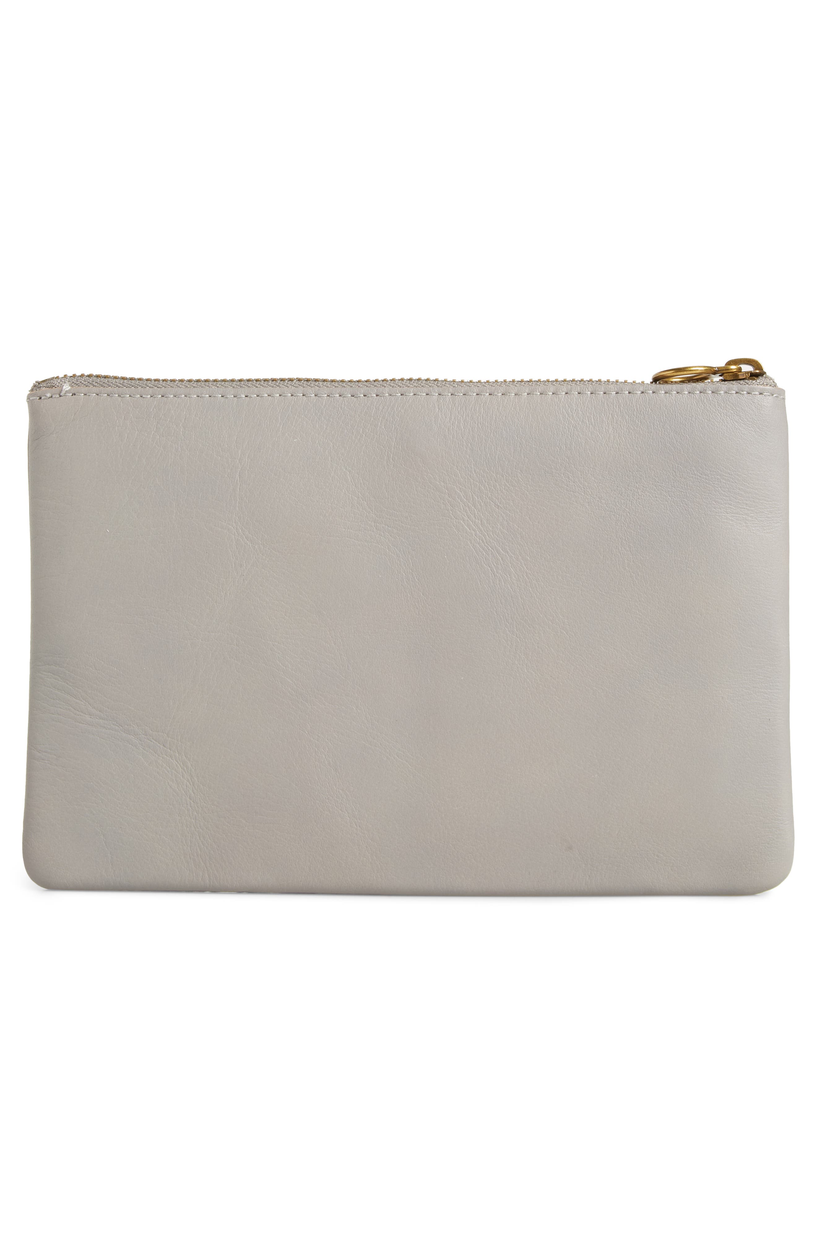 Madewell The Leather Pouch Clutch, Alternate, color, 