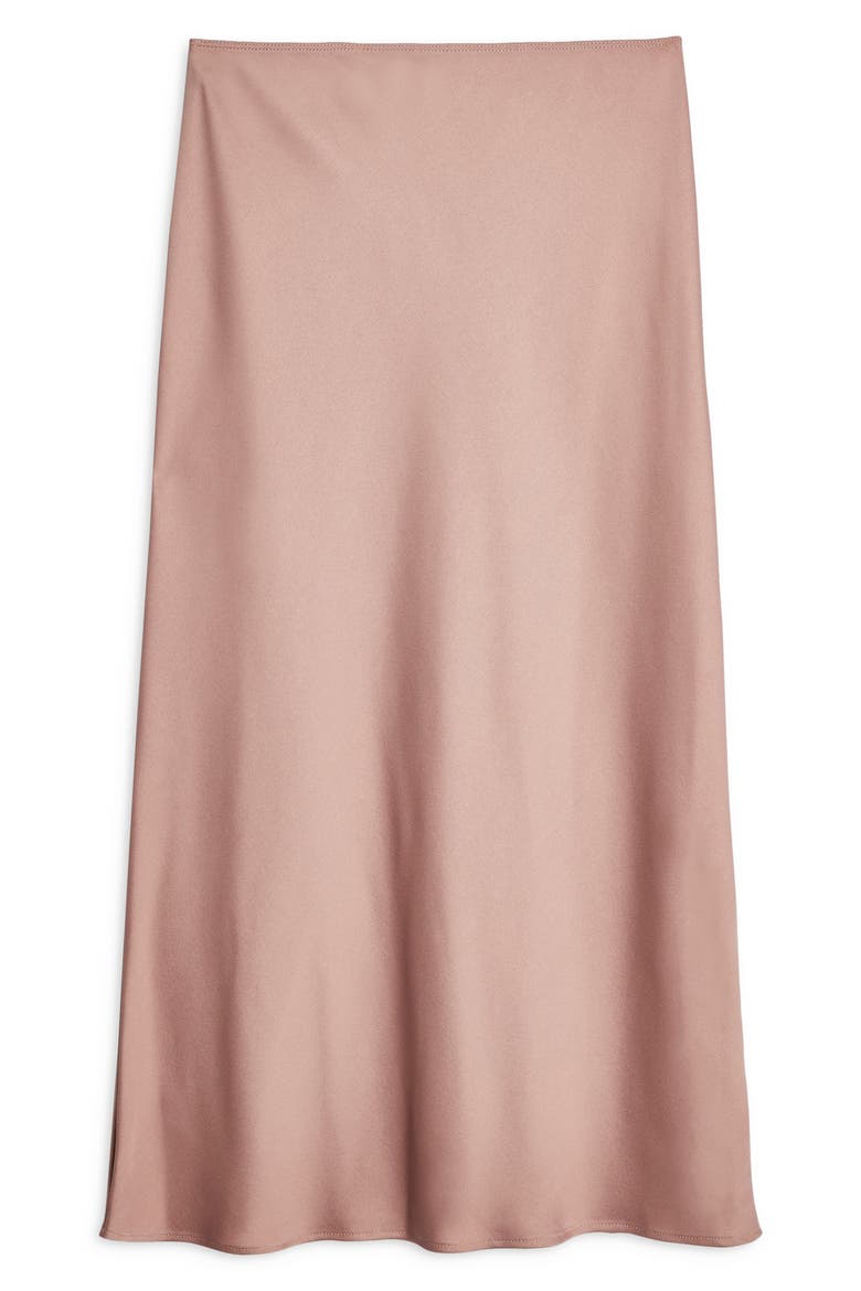 Matte Satin Bias Cut Skirt, Alternate, color, PINK
