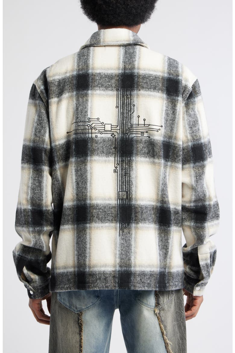Parlan Circuit Board Graphic Plaid Shacket, Alternate, color, IVORY CROSS CIRCUIT BOARD