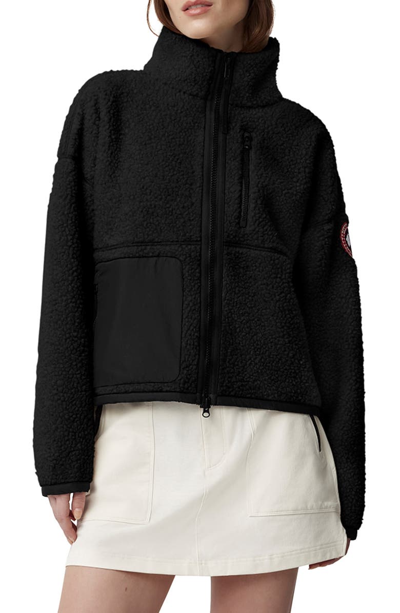 Canada Goose Simcoe Wool Blend Fleece Jacket, Main, color, Black