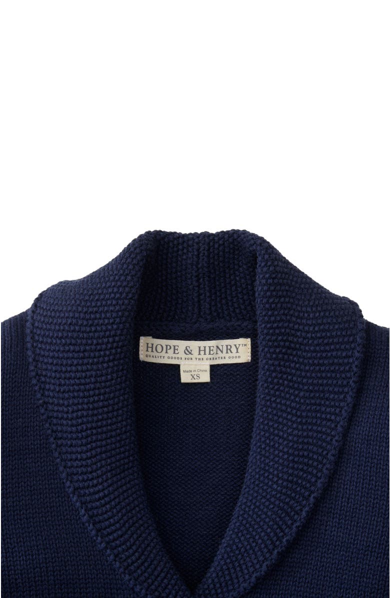 Hope & Henry Baby Girls' Tunic Cardigan with Shawl Collar, Infant, Alternate, color, Blue