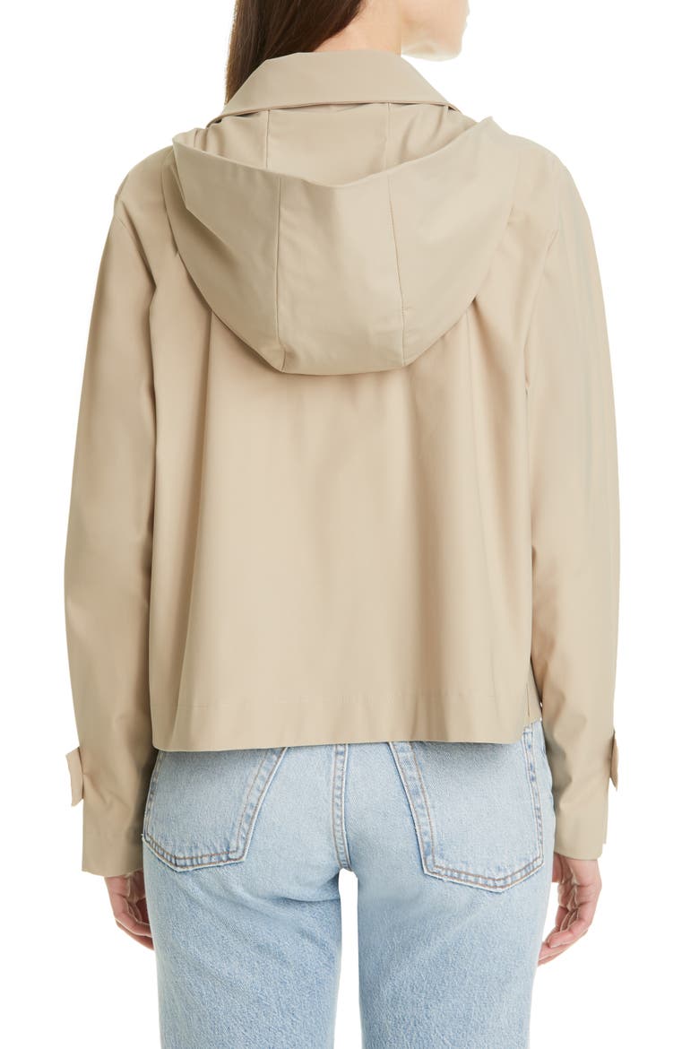 Hooded Crop A-Line Jacket, Alternate, color, 446 CAMEL