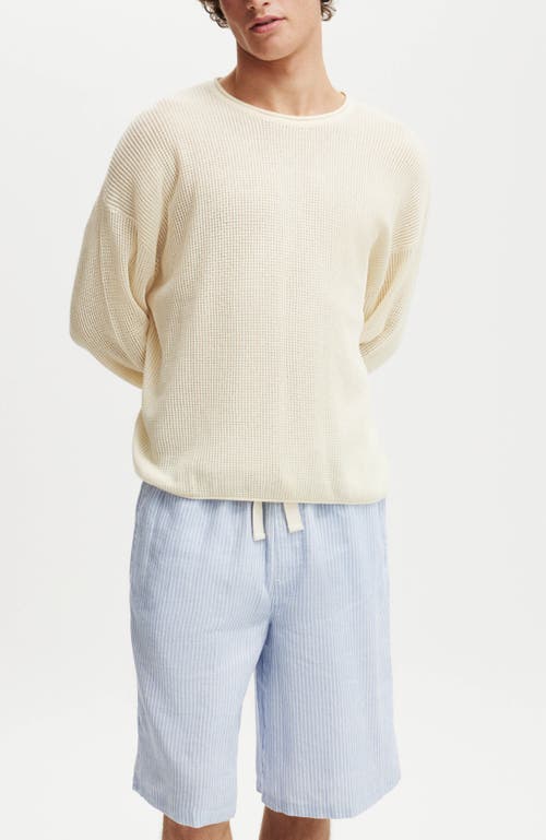 Cotton On Baggy Linen Short In Blue