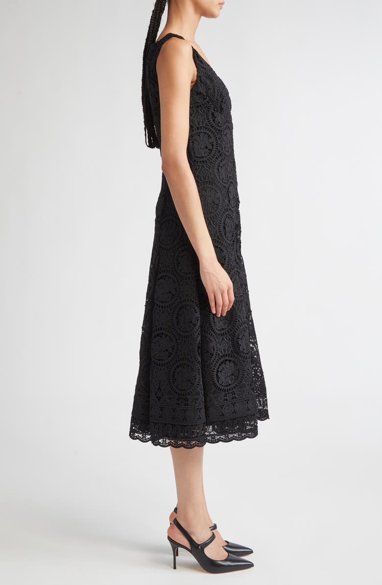 Emilia Wickstead Geneve Guipure Lace Fit & Flare Dress, Alternate, color, Black