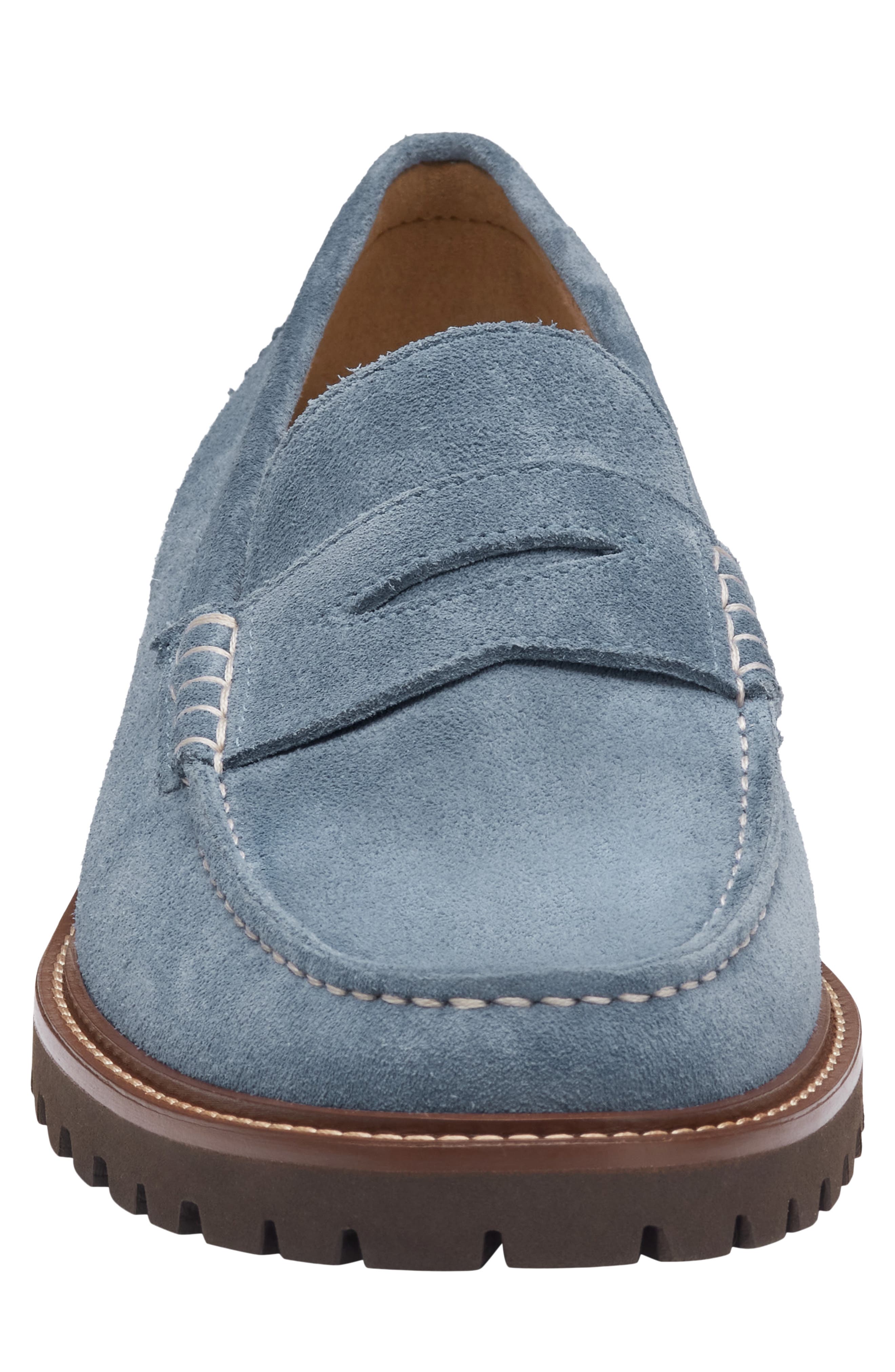 Johnston & Murphy Collier Penny Loafer, Alternate, color, Denim Suede